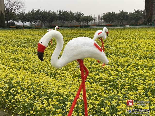 大型福虎花燈亮相福州花海公園