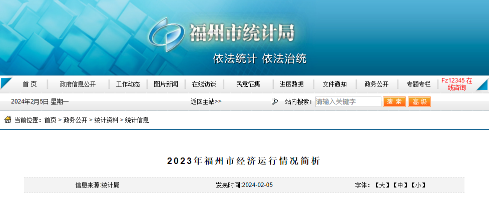 12928.47億元！福州2023年GDP公布！